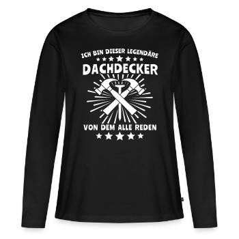 Dachdecker Dachdecken - Frauen Premium Bio Langarmshirt - Schwarz - Vorne - Julia (174cm)