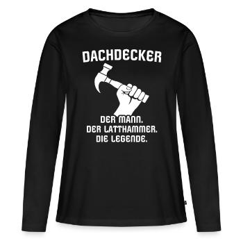 Dachdecker Dachdecken - Frauen Premium Bio Langarmshirt - Schwarz - Vorne - Julia (174cm)