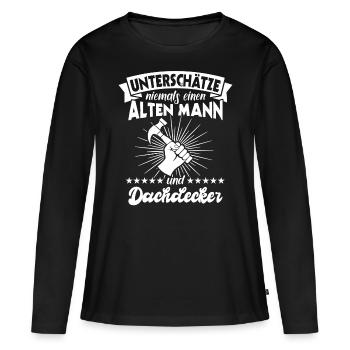 Dachdecker Dachdecken - Frauen Premium Bio Langarmshirt - Schwarz - Vorne - Julia (174cm)