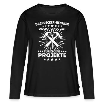 Dachdecker Dachdecken - Frauen Premium Bio Langarmshirt - Schwarz - Vorne - Julia (174cm)