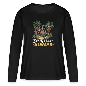 Beach holiday by the sea Design beach motif - Women's Premium Organic Long Sleeve Shirt - black - Front - Julia (174cm)