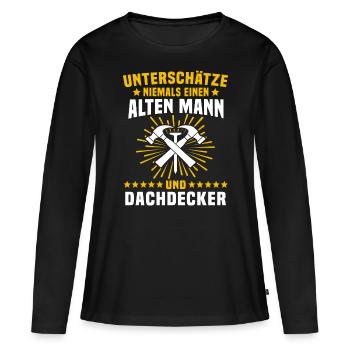 Dachdecker Handwerker Dachdecken - Frauen Premium Bio Langarmshirt - Schwarz - Vorne - Julia (174cm)