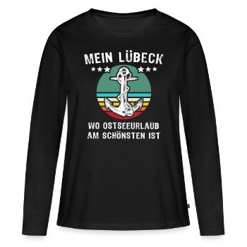 Lübeck Ostsee Lübecker Sprüche - Frauen Premium Bio Langarmshirt - Schwarz - Vorne - Julia (174cm)