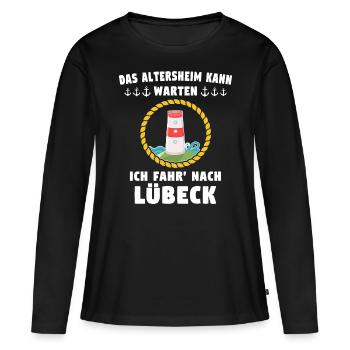 Lübeck Ostsee Lübecker Sprüche - Frauen Premium Bio Langarmshirt - Schwarz - Vorne - Julia (174cm)