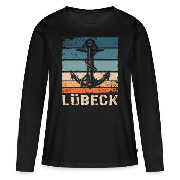 Lübeck Ostsee Sprüche Lübecker - Frauen Premium Bio Langarmshirt - Schwarz - Vorne - Julia (174cm)