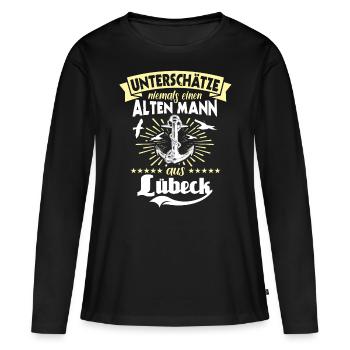 Lübeck Ostsee Sprüche Lübecker - Frauen Premium Bio Langarmshirt - Schwarz - Vorne - Julia (174cm)