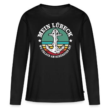 Lübeck Ostsee Sprüche Lübecker - Frauen Premium Bio Langarmshirt - Schwarz - Vorne - Julia (174cm)