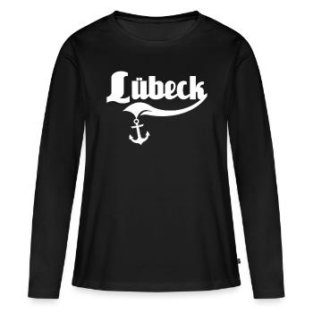 Lübeck Ostsee Lübecker Sprüche - Frauen Premium Bio Langarmshirt - Schwarz - Vorne - Julia (174cm)