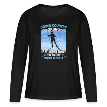 Skieurs de fond biathlon de fond - T-shirt manches longues Premium bio Femme - noir - Devant - Julia (174cm)