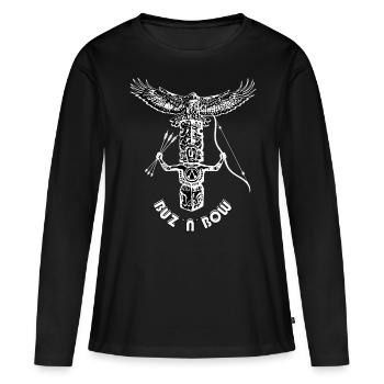 Buz n Bow - Frauen Premium Bio Langarmshirt - Schwarz - Vorne - Julia (174cm)