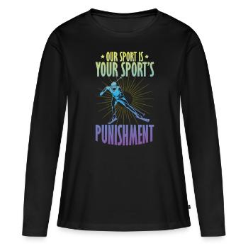 Skieurs de fond biathlon de fond - T-shirt manches longues Premium bio Femme - noir - Devant - Julia (174cm)
