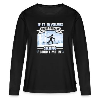 Skieurs de fond biathlon de fond - T-shirt manches longues Premium bio Femme - noir - Devant - Julia (174cm)