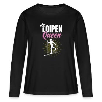 Skieurs de fond biathlon de fond - T-shirt manches longues Premium bio Femme - noir - Devant - Julia (174cm)