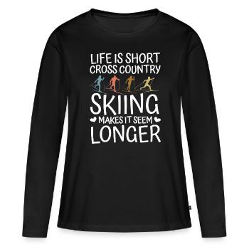 Skieurs de fond biathlon de fond - T-shirt manches longues Premium bio Femme - noir - Devant - Julia (174cm)