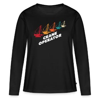 Grutier Grue Whisperer Grue Grue Grue - T-shirt manches longues Premium bio Femme - noir - Devant - Julia (174cm)