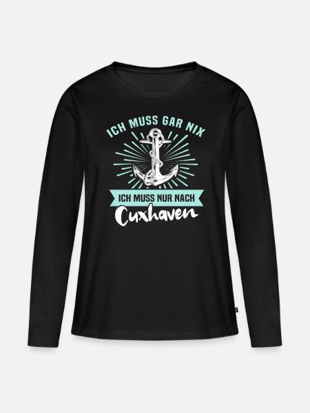 Cuxhaven Nordsee Cuxhavener - Frauen Premium Bio Langarmshirt - Schwarz