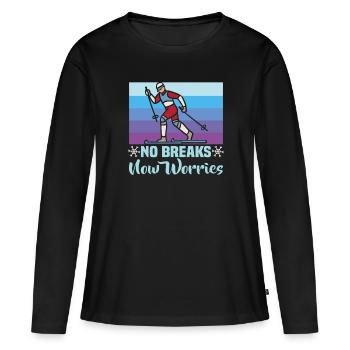 Skieurs de fond biathlon de fond - T-shirt manches longues Premium bio Femme - noir - Devant - Julia (174cm)