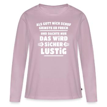 Gott Schuf Grinste - Frauen Premium Bio Langarmshirt - Altrosa - Vorne - Julia (174cm)