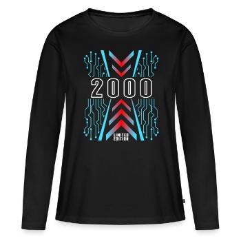 Anniversaire 2000 Gaming Édition Limitée Gamer - T-shirt manches longues Premium bio Femme - noir - Devant - Julia (174cm)