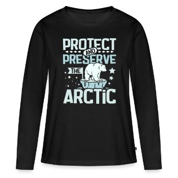 Protéger et préserver l’Arctique - T-shirt manches longues Premium bio Femme - noir - Devant - Julia (174cm)