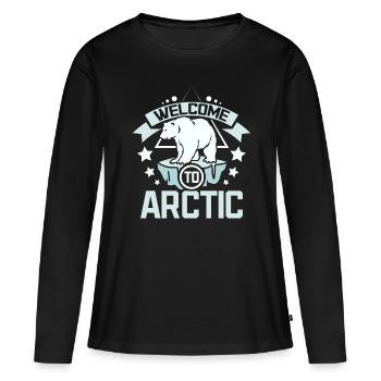 Bienvenue dans l’Arctique - T-shirt manches longues Premium bio Femme - noir - Devant - Julia (174cm)