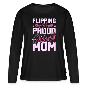 Retourner fièrement applaudir maman - T-shirt manches longues Premium bio Femme - noir - Devant - Julia (174cm)
