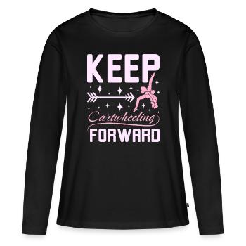 Gardez catwheelig vers l’avant - T-shirt manches longues Premium bio Femme - noir - Devant - Julia (174cm)