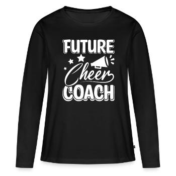 Future cheer coach - Frauen Premium Bio Langarmshirt - Schwarz - Vorne - Julia (174cm)