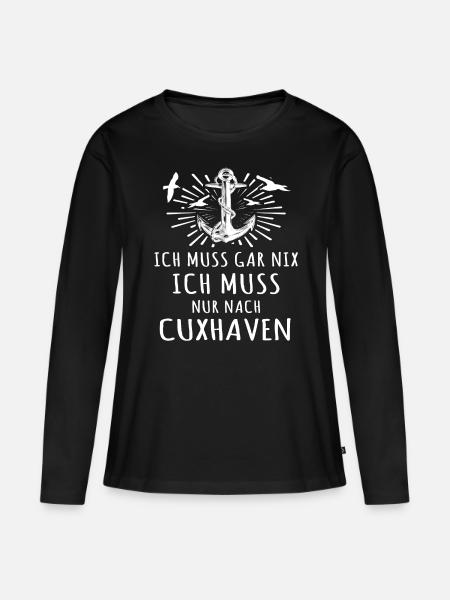Cuxhaven Nordsee - Frauen Premium Bio Langarmshirt - Schwarz