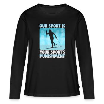 Skieurs de fond biathlon de fond - T-shirt manches longues Premium bio Femme - noir - Devant - Julia (174cm)