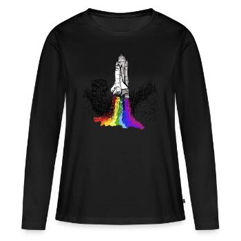 Navette spatiale Spaceship Rocket Astronaut Mission - T-shirt manches longues Premium bio Femme - noir - Devant - Julia (174cm)