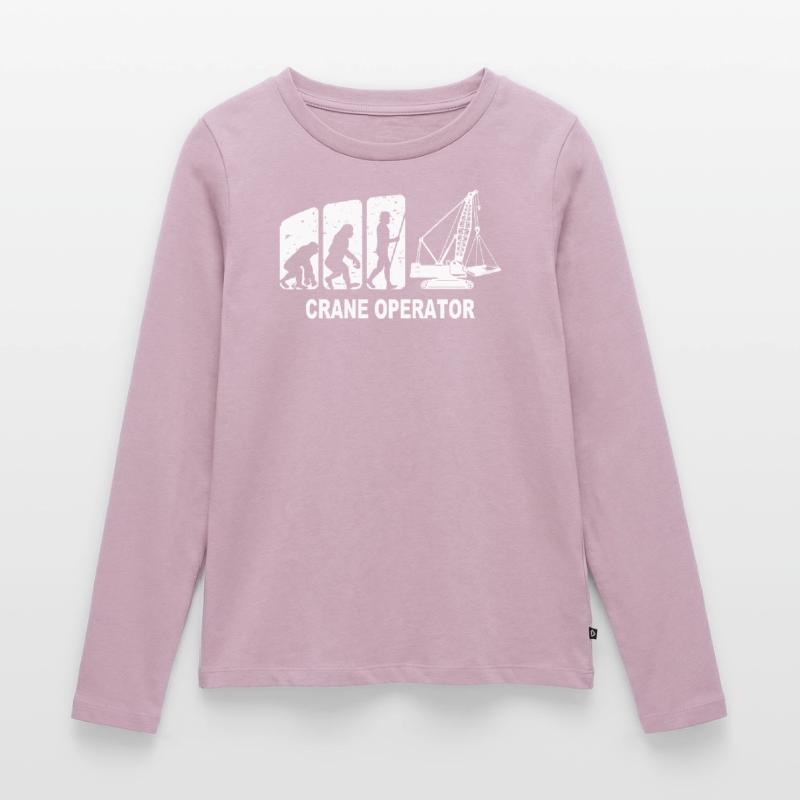 Kranführer Evolution Kranfahrer Frauen Premium Bio Langarmshirt