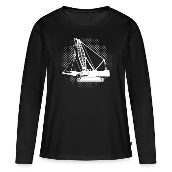Grue Grue sur chenilles Grue grutier - T-shirt manches longues Premium bio Femme - noir - Devant - Julia (174cm)