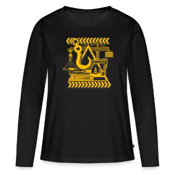 Crane operator Crawler crane Crane driver crane - Women's Premium Organic Long Sleeve Shirt - black - Front - Julia (174cm)