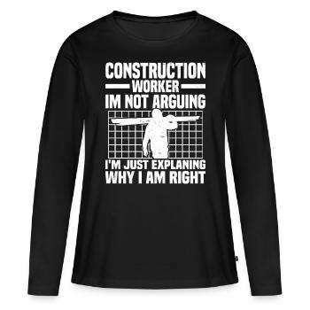 Ouvrier du bâtiment - T-shirt manches longues Premium bio Femme - noir - Devant - Julia (174cm)