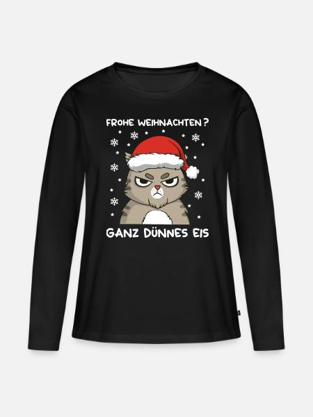 Anti Weihnachten Frohe Weihnachten Ganz Dünnes Eis - Frauen Premium Bio Langarmshirt - Schwarz