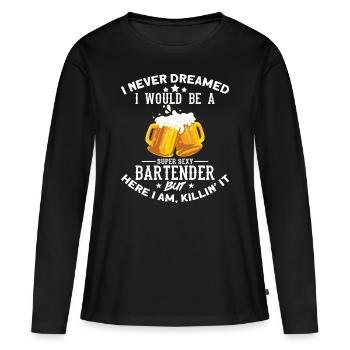 Barman - Barman - T-shirt manches longues Premium bio Femme - noir - Devant - Julia (174cm)