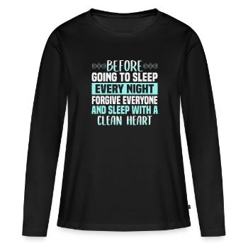 Le verset du Coran cite des textes musulmans du Ramadan - T-shirt manches longues Premium bio Femme - noir - Devant - Julia (174cm)