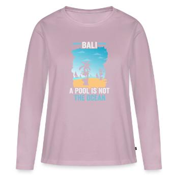 Bali Indonésie vacances à la plage au bord de la mer - T-shirt manches longues Premium bio Femme - rose poudré - Devant - Julia (174cm)