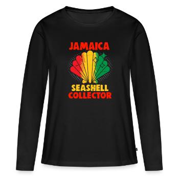 Vacances à la plage en Jamaïque au bord de la mer Design beach motif - T-shirt manches longues Premium bio Femme - noir - Devant - Julia (174cm)