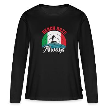 Italy beach holiday by the sea Design beach motif - Women's Premium Organic Long Sleeve Shirt - black - Front - Julia (174cm)