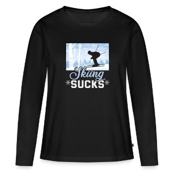 Skieur ski Sucks Ski - T-shirt manches longues Premium bio Femme - noir - Devant - Julia (174cm)