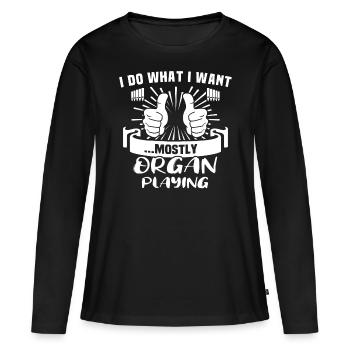 Orgue organiste Orgue d’église Orgue d’église - T-shirt manches longues Premium bio Femme - noir - Devant - Julia (174cm)
