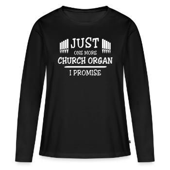Organiste Orgue - T-shirt manches longues Premium bio Femme - noir - Devant - Julia (174cm)