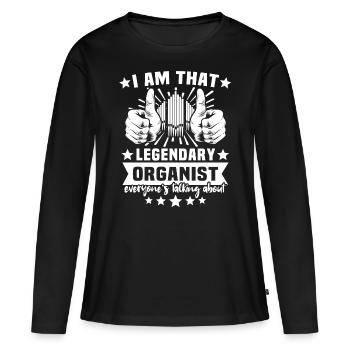 Organiste Orgue - T-shirt manches longues Premium bio Femme - noir - Devant - Julia (174cm)