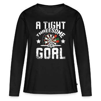 Ein enger Dreier ist mein Ziel - Frauen Premium Bio Langarmshirt - Schwarz - Vorne - Julia (174cm)