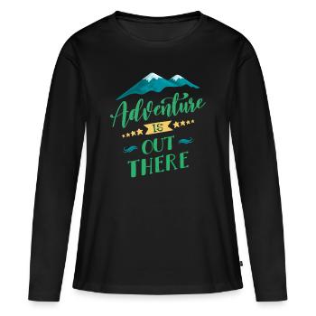 L'aventure est là, dehors - T-shirt manches longues Premium bio Femme - noir - Devant - Julia (174cm)