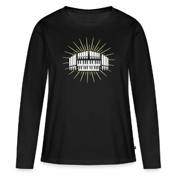 Orgue organiste Orgue d’église Orgue d’église - T-shirt manches longues Premium bio Femme - noir - Devant - Julia (174cm)