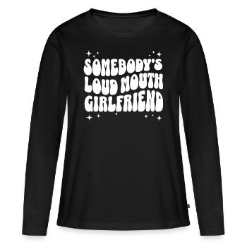 Humorous phrase girlfriend - Women's Premium Organic Long Sleeve Shirt - black - Front - Julia (174cm)