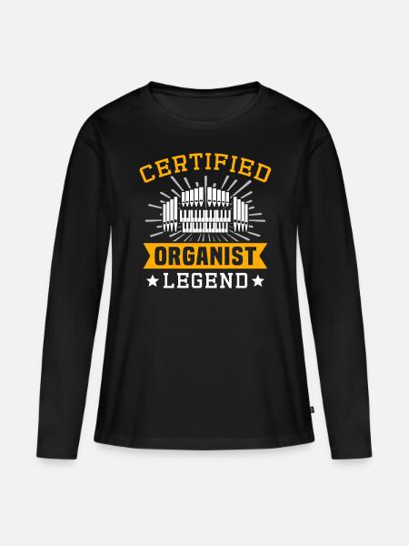 Organist Orgelspieler Orgel - Premium økologisk langærmet T-shirt til kvinder - sort